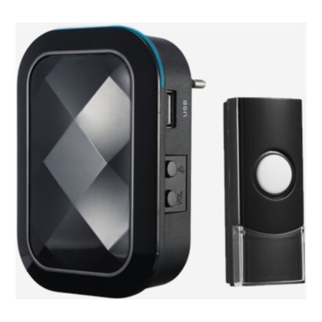 Sedea Carillon noir enfichable sans fil avec Chargeur USB
