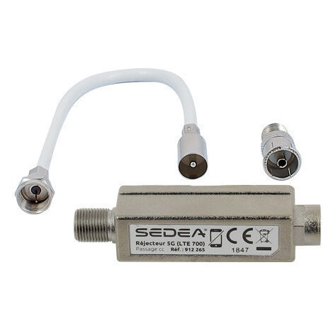 Sedea – Filtre réjecteur 5G pour installations TV – Réjection > 45 dB – Fréquences 0,3 à 694 MHz – Connectique incluse pour installation rapide