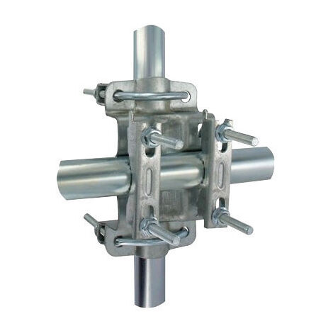 Sedea – Fixation pour antenne TV et parabole – Assemblage mâts Ø 30 à 50 mm – Déport 50 mm – Visserie zinguée incluse