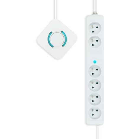 Sedea – Multiprise 6 prises avec interrupteur déporté – Tension 230V AC – Intensité 16A – Puissance maximale 3680W – Sécurité enfant intégrée
