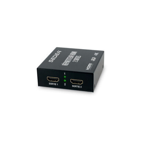 Sedea – Répartiteur HDMI 1 entrée 2 sorties – Support 3D et 4K – Amplificateur de signal intégré – Pour téléviseurs Haute Définition