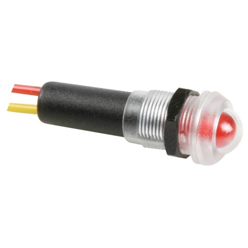 Voyant Led Rouge 12v Resistant A L'Eau - Boitier Noir Velleman 12vtr