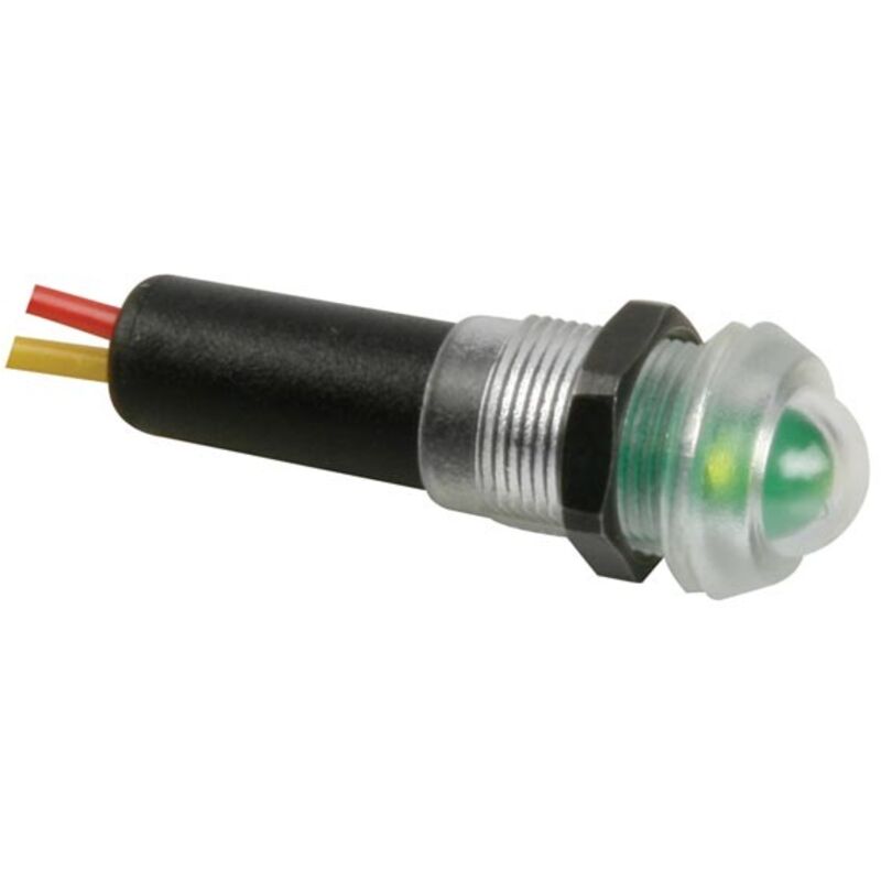 Voyant led vert 12V resistant a l'eau - boitier noir Velleman 12VTG