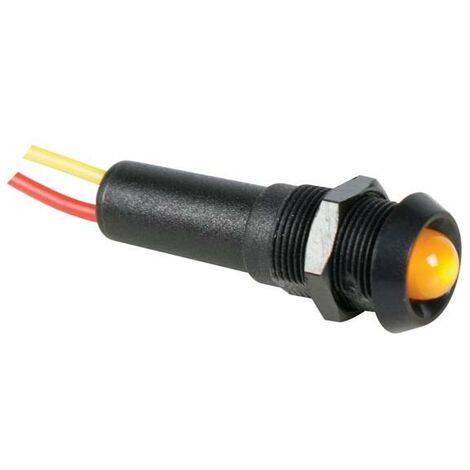 Kontrollleuchte mit Leitungen, 230 V, mit bernsteinfarbener LED für  Schalter und Taster zur Verwendung in Kanalsystemen