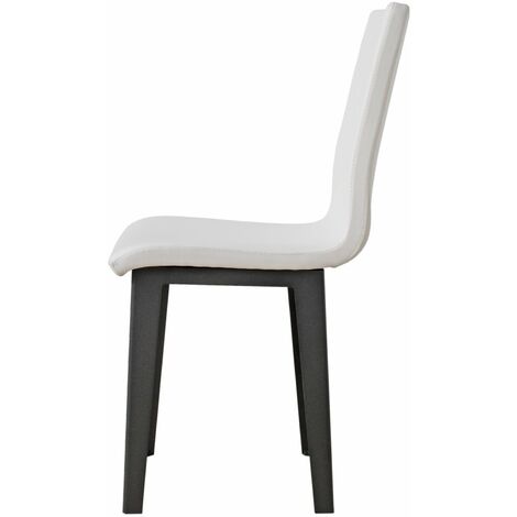 Sedia 40/44x42x86 cm Armida gambe Antracite in Similpelle Bianco