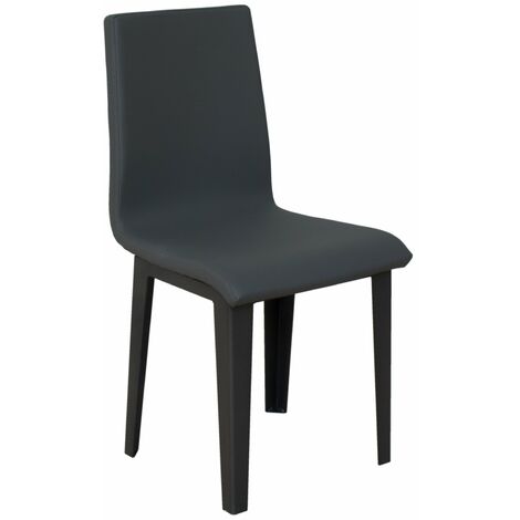 Sedia 40/44x42x86 cm Armida gambe Antracite in Similpelle Grigio