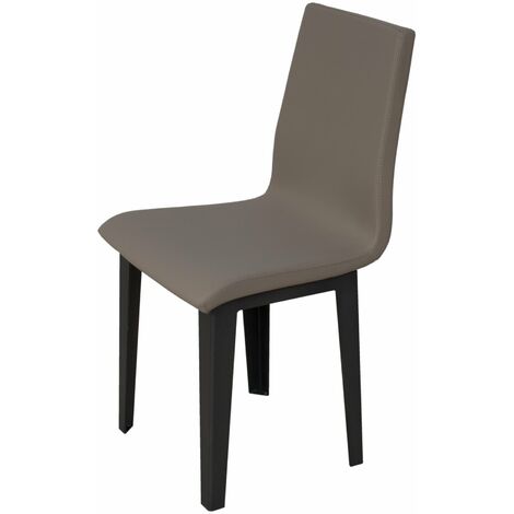 Sedia 40/44x42x86 cm Armida gambe Antracite in Similpelle Tortora