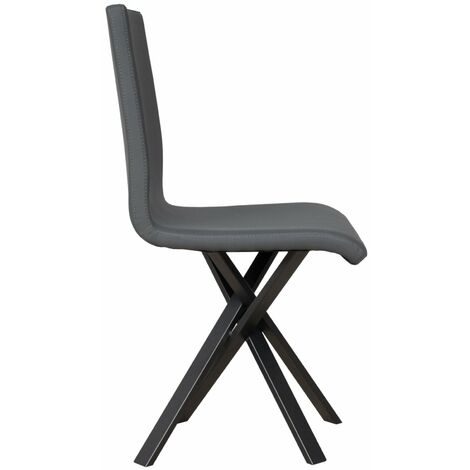 Sedia 40/44x42x86 cm Aury gambe Antracite in Similpelle Grigio