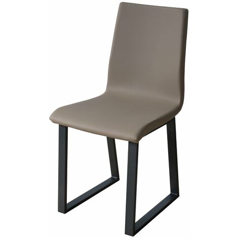 Sedia 40/44x42x86 cm Baffy gambe Antracite in Similpelle Grigio
