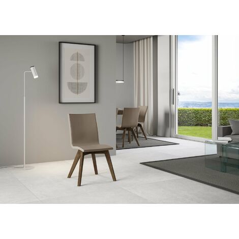 Sedia 52x52x87 cm Trudy gambe noce in Similpelle Tortora