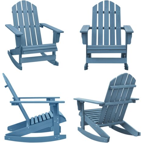 Sedia a Dondolo Adirondack in Legno Massello di Abete Blu - Sedia da giardino - Sedia Adirondack