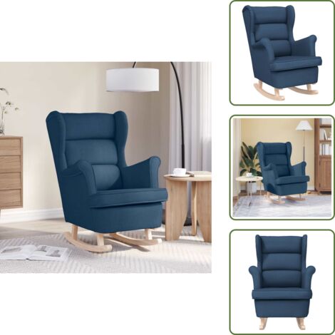 Sedia a dondolo per soggiorno - vidaXL Sedia a Dondolo Blu 74x90x102 cm in Tessuto - Sedia a dondolo per camera da letto