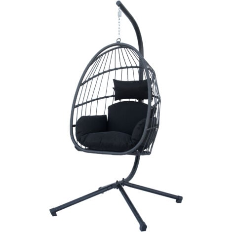 Sedia A Dondolo Sospesa In Rattan - Poltrona Elettra Con Cuscini, Per Interni Ed Esterni - Foto 9