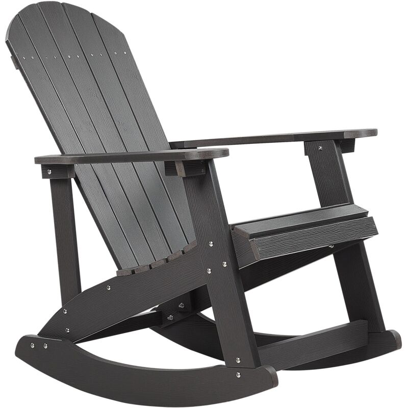 Sedia A Dondolo Tradizionale Da Giardino Grigio Scuro Adirondack