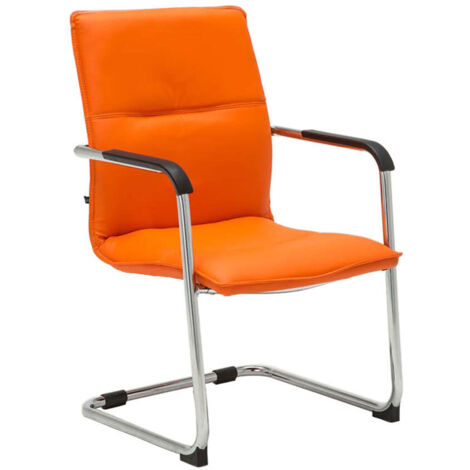 Sedia a sbalzo in similpelle Seattle arancione