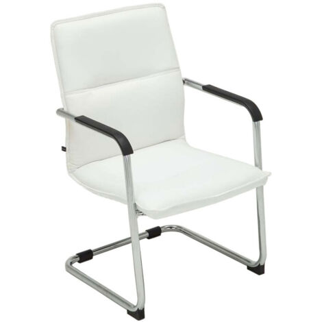 Sedia a sbalzo in similpelle Seattle bianco