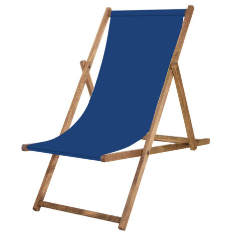 Sedia a sdraio in legno impregnato con tela color granato.