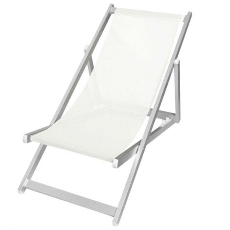 Sedia a sdraio "Jesolo" in alluminio e texilene per piscina e giardino regolabile in 4 posizioni -Beige