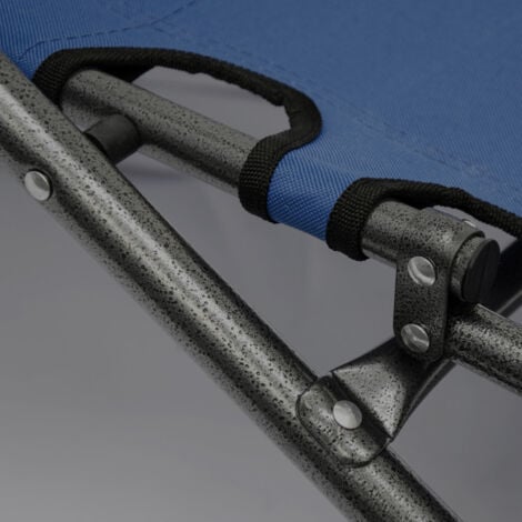 Sedia a sdraio pieghevole  Prendisole 153 cm + poggiatesta + poggiagambe + schienale reclinabile  Blu Scuro