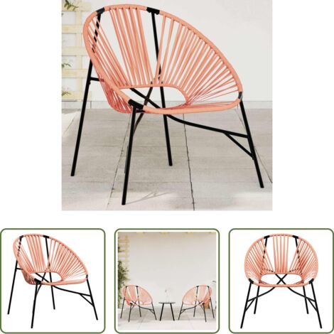 Sedia a uovo -  Sedia da Giardino a Uovo in Polyrattan Nero e Arancione