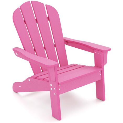 Sedia adirondack da campeggio per bambini con design ergonomico per patio, Sedia da giardino per bambini da 3 a 8 anni Rosa