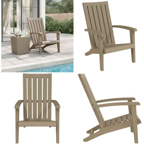 Sedia Adirondack da Giardino in Polipropilene Marrone Chiaro - Polipropilene - Seduta ergonomica