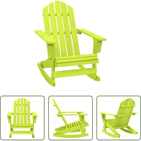 Sedia Adirondack -  Sedia a Dondolo Giardino Adirondack in Legno di Abete Verde