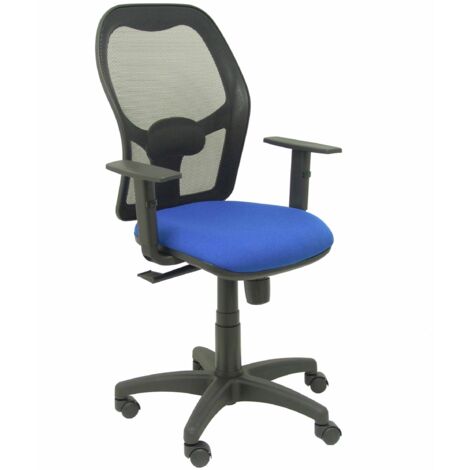 Sedia Alocén maglia nera bali blu sedile braccioli regolabili