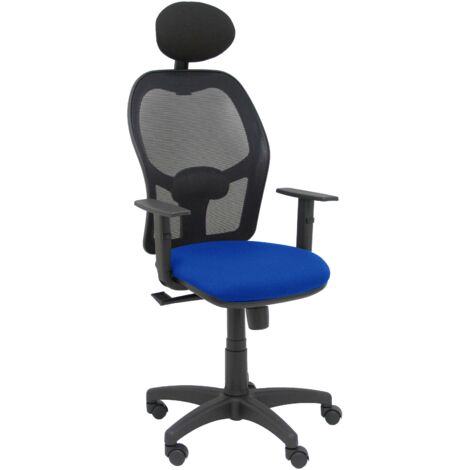 Sedia Alocén nero mesh bali sedile blu braccioli regolabili poggiatesta fisso