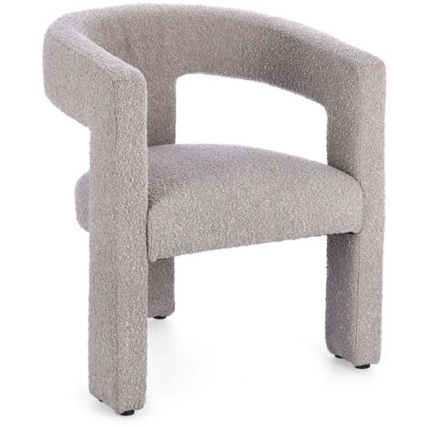 Sedia "Arabella" con braccioli struttura in legno e rivestimento in polietere da interno -Grigio / Confezione da 2 Pezzi