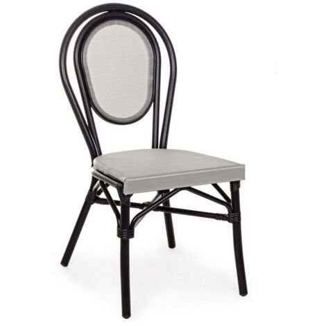 Sedia arredo bizzotto julie argento in alluminio e textilene