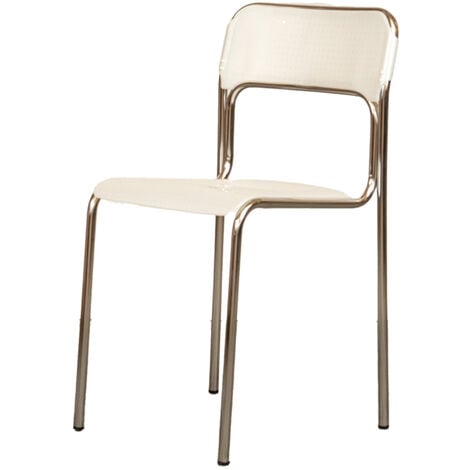 sedia "ascona" in plastica bianca-trasparente, 43x50x81 cm