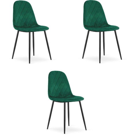 Sedia ASTI - velluto verde scuro x 3