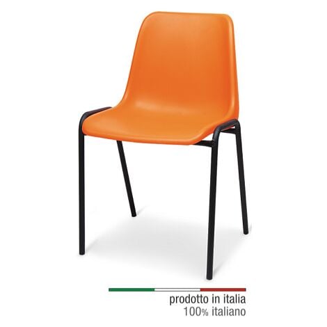 Poltrona ufficio sedia attesa slitta acciaio cromato eco pelle mod. Stand  nero