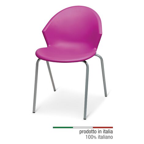 Sedia Attesa Smile Fissa con Scocca in Plastica Colore Bianco