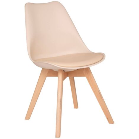 Sedia baya gambe in faggio beige - Atmosphera créateur d'intérieur