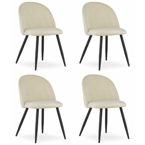 Sedia BELLO - velluto beige / gambe nere x 4