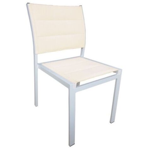 SEDIA BIANCA 55X48XH85CM IN TESSUTO E ALLUMINIO