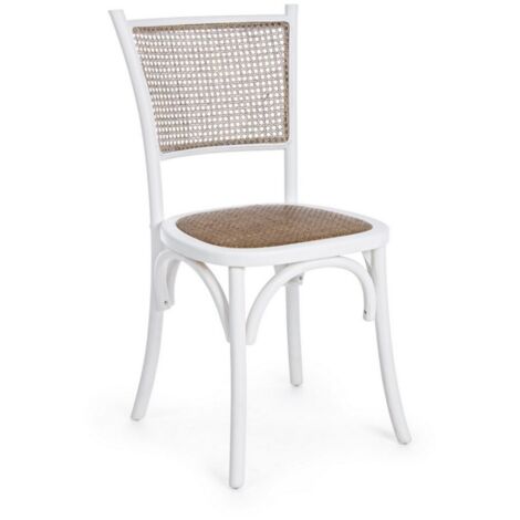 Sedia bianco in legno stile rustico