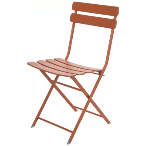 SEDIA BISTROT 48X42H80CM COLOR TERRACOTTA IN METAL