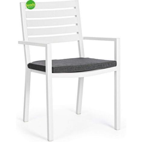 Sedia Bizzotto helina con braccioli bianco