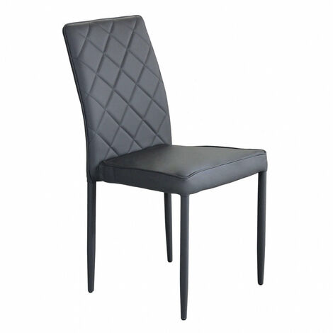 Sedia Blossom 41x50x91 h cm in Similpelle Grigio scuro