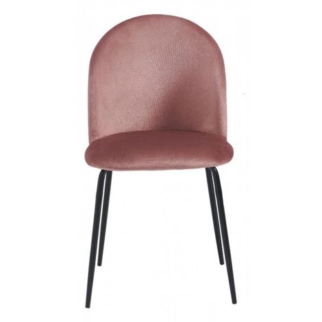 SEDIA BONNIE CON SEDUTA IN VELLUTO ROSA STRUTTURA IN METALLO NERO DIMENSIONI 45X55X82 CM