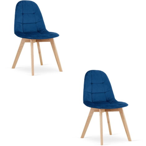 Sedia BORA - velluto blu navy x 2