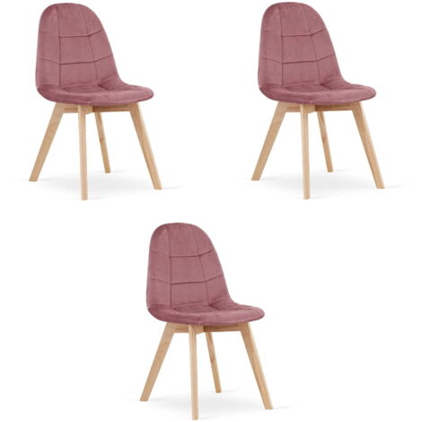 Sedia BORA - velluto rosa scuro x 3