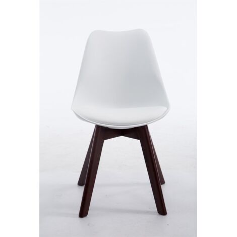 Sedia Borneo in similpelle bianco noce