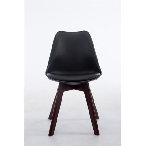 Sedia Borneo in similpelle nero noce