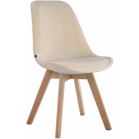 Sedia Borneo in velluto crema natura