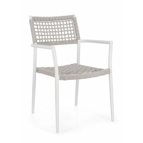 Sedia "Caleta" struttura in alluminio con braccioli per interni ed esterni -Antracite/Khaki / Confezione da 1 Pezzo