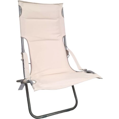 Sedia canapone pieghevole imbottito regolabile da giardino balcone e spiaggia Nido -  Beige